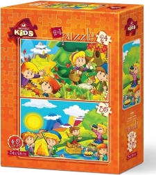 Puzzle Jesień i wiosna 24+35 elementów