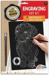 Srebrny obrazek do wydrapywania pies GRAFIX