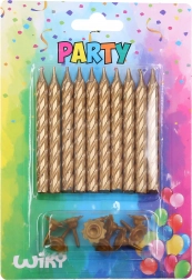 Świeczki i stojaki w złotym kolorze