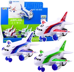 Samolot podróżny na baterie z efektami