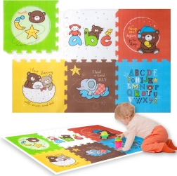 Humbi piankowa mata puzzlowa XXL zwierzątka i literki 6 elementów 165 × 112 × 1,5 cm