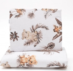 Dwustronny zestaw do wózka z bawełny i welwetu NEW BABY Safari