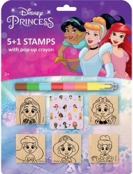 Zestaw pieczątek Disney Księżniczki z kredką
