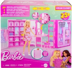 Szafa marzeń BARBIE z ubrankami i akcesoriami (bez lalki)
