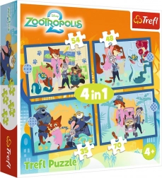 Puzzle 4 w 1 Zootropolis pełne przygód DISNEY Zootropolis 2