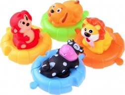 Gumowe zwierzątka na pływających puzzlach