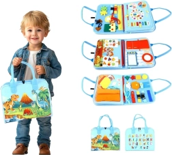 Sensoryczna busy book dinozaury dla dzieci