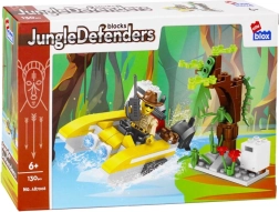 Klocki Jungle Defenders – motorówka zwiadowcza i drzewo