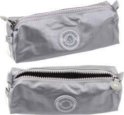 Szkolny piórnik z jedną komorą szary