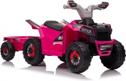 Różowy quad akumulatorowy XMX630T z przyczepą