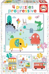 Puzzle dla dzieci EDUCA Lemon Ribbon 4w1 (12–25 elementów)