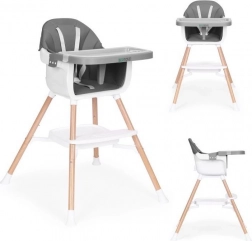 Dziecięce krzesełko do karmienia 2 w 1, szare, ECOTOYS