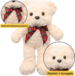 Pluszowy miś z kokardą biały 30 cm