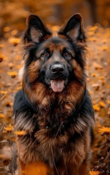 Norimpex diamentowe malowanie owczarek niemiecki w kwiatach 30 × 40 cm