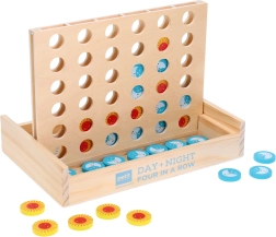 Drewniana gra Cztery w rzędzie dzień i noc