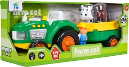 Dziecięcy traktor z przyczepą i akcesoriami