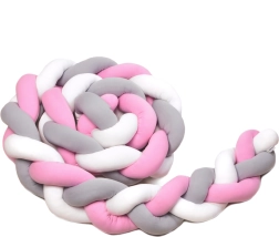 Plecione zabezpieczenie T-TOMI 360 cm białe, szare i różowe