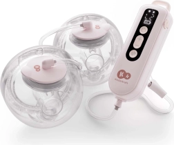 Kinderkraft gentleflow podwójny elektryczny laktator hands-free, różowy