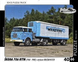 Puzzle Retro auta Ciężarówka Škoda 706 RTTN z naczepą Orličan N12CH 40 elementów