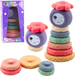 Miękka sensoryczna wieża do układania dla niemowląt, 8 elementów