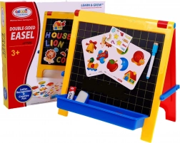 tablica 4w1 z kredą, markerem i magnetycznymi literkami