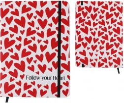 Notes A5 z twardą okładką i sercami