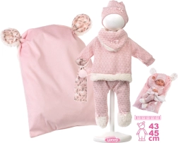 Llorens ubranko dla lalki New Born 40–42 cm, 5‑częściowy zimowy zestaw z dodatkami