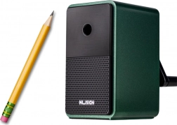 Temperówka na korbkę z pojemnikiem i regulacją ostrza zielona