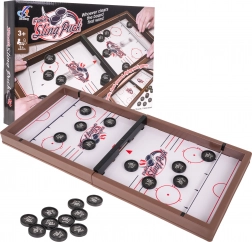 Gra stołowa Sling Puck dla dzieci i dorosłych z drewnianą podstawą