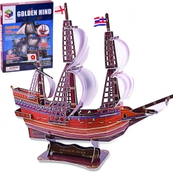 3D puzzle statek Golden Hind, 108 elementów