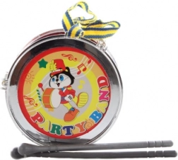 Plastowy bębenek 13 cm z pałeczkami