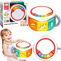 Duży interaktywny edukacyjny bębenek dla dzieci kolorowy