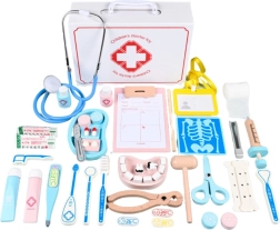 Drewniany zestaw lekarski - 43 elementy
