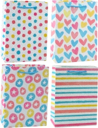 Kolorowa torba prezentowa serca, gwiazdki, kropki, paski
