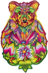 Drewniane kolorowe puzzle – niedźwiedź