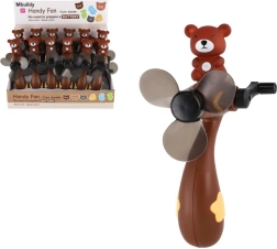 Wiatraczek na korbkę z motywem niedźwiedzia z plastiku