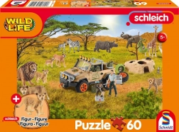Puzzle Schmidt Schleich na sawannie 60 elementów + figurka SCHLEICH
