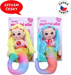 Tekstylna lalka syrena z dźwiękiem 38 cm
