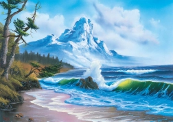 Puzzle Bob Ross: Góry nad morzem 1000 elementów