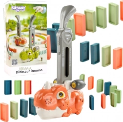 Woopie dinozaurowa lokomotywa do domina z oświetleniem – pomarańczowa