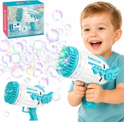 Woopie pistolet do baniek mydlanych Bubble Angel z 91 otworami, niebieski