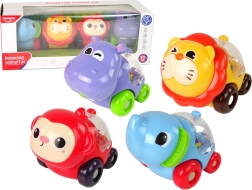 Zestaw kolorowych zwierzęcych autek z koralikami