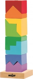 Kolorowa drewniana wieża do układania
