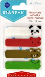 Zwierzęce zakładki indeksujące samoprzylepne, 4 kolory
