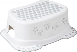 Dziecięcy antypoślizgowy stopień do łazienki z motywem sowy, biały