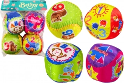 Zestaw miękkich piłeczek Kolorowe edukacyjne grzechoczące piłki 4 szt.