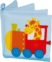 Bawełniana szeleszcząca książeczka z piszczałką pociąg