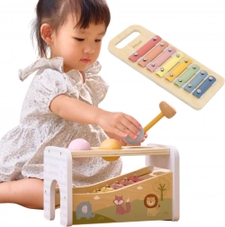 VIGA drewniana ławka do wbijania i ksylofon 2w1