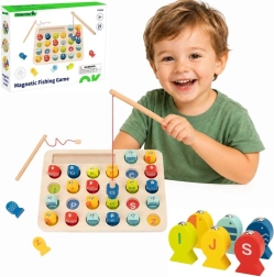 Drewniana magnetyczna gra wędkarska z literami Tooky Toy