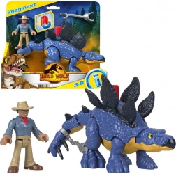 imaginext jurassic world stegozaur i dr. grant – zestaw akcyjnych figurek